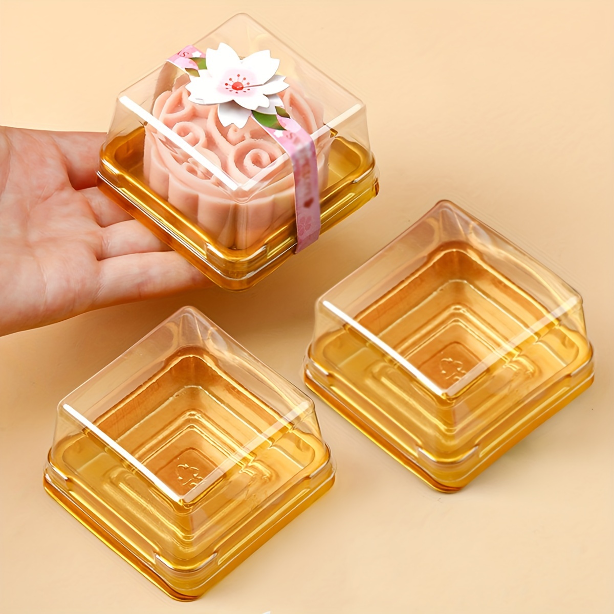 Camping Cooking Meals - 50pcs Clear Plastic Mini Cake Box