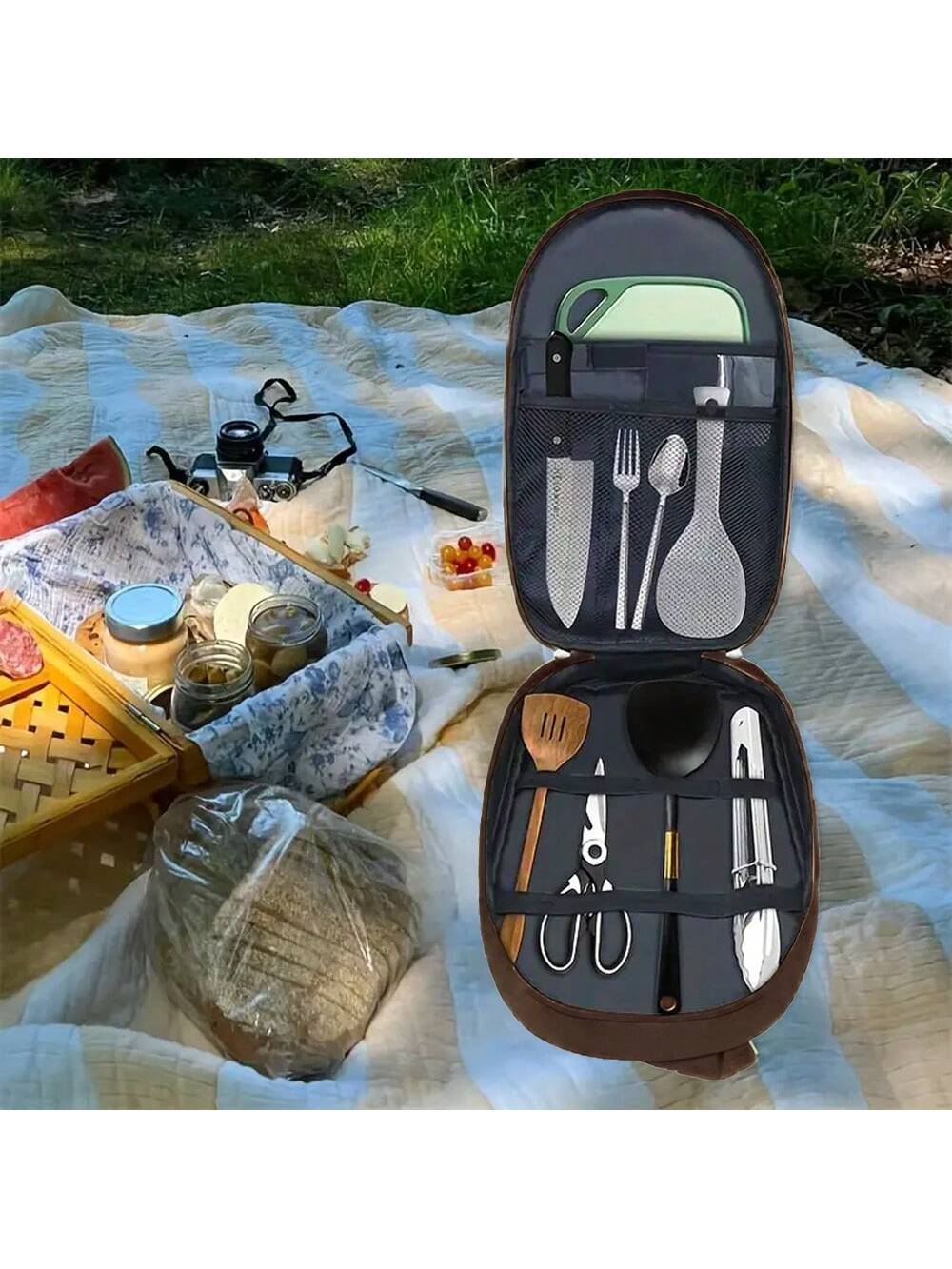 Outdoor Camping Cookware Stora - Camping Cooking Utensil Organizer 评论和价格