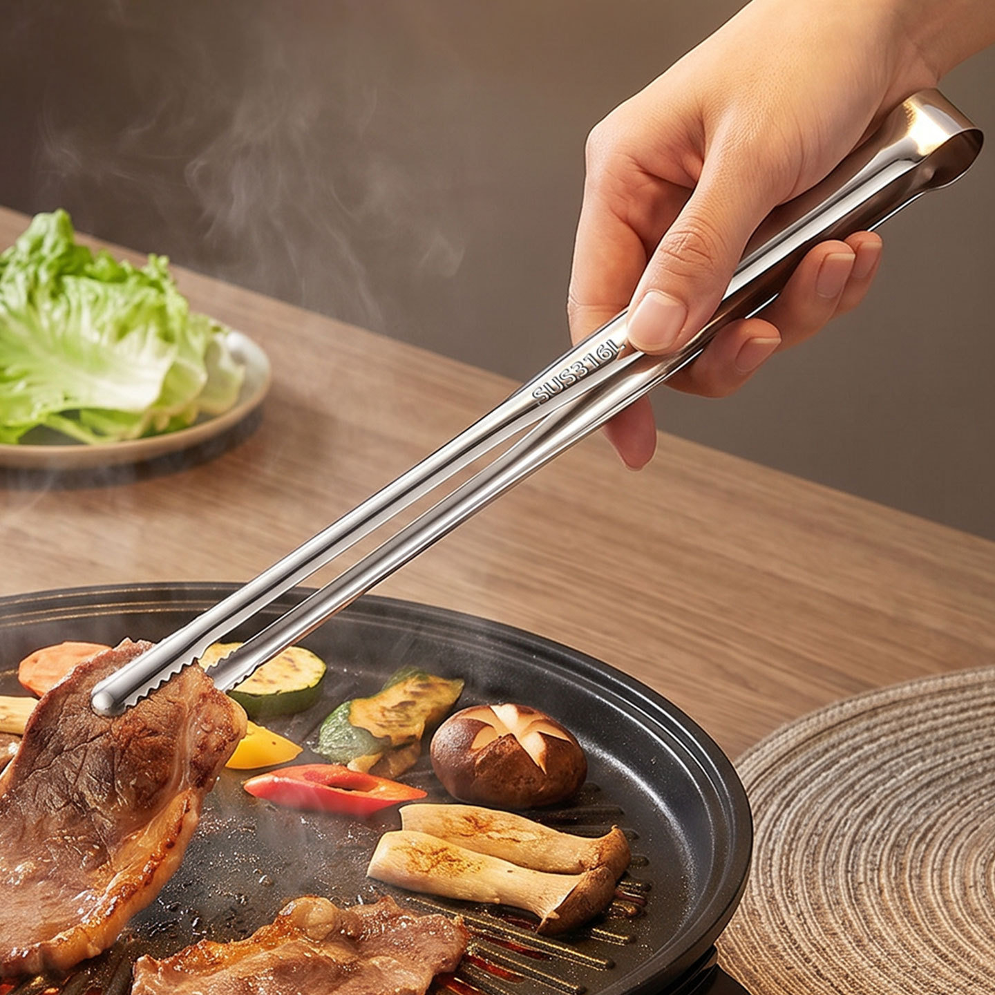 Grill Tongs Meat Culinary Nipp - Camping Cooking Griddle 评论和价格