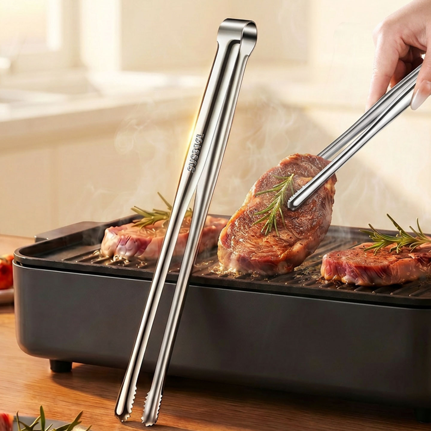 Grill Tongs Meat Culinary Nipp - Camping Cooking Griddle 评论和价格