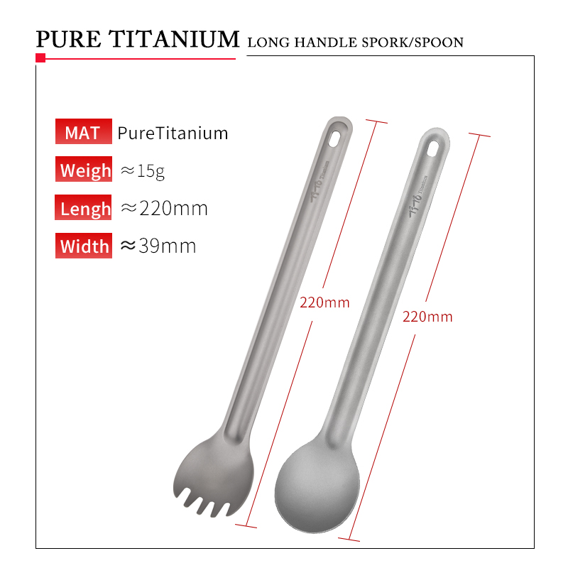 TiTo Titanium Spork Spoon Long - Camping Cooking Basket 评论和价格