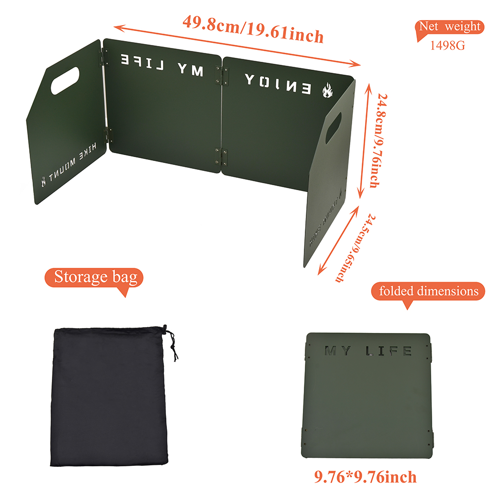 4-Section Folding Gas Stove Wi - Camping Cooking Windscreen 评论和价格