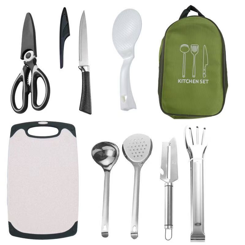 8pcs Stainless Steel Camping U - Camping Cooking Utensil Organizer 评论和价格