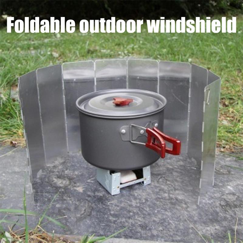 16 Plates Gas Stove Wind Shiel - Camping Cooking Windscreen 评论和价格
