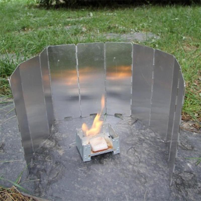 16 Plates Gas Stove Wind Shiel - Camping Cooking Windscreen 评论和价格