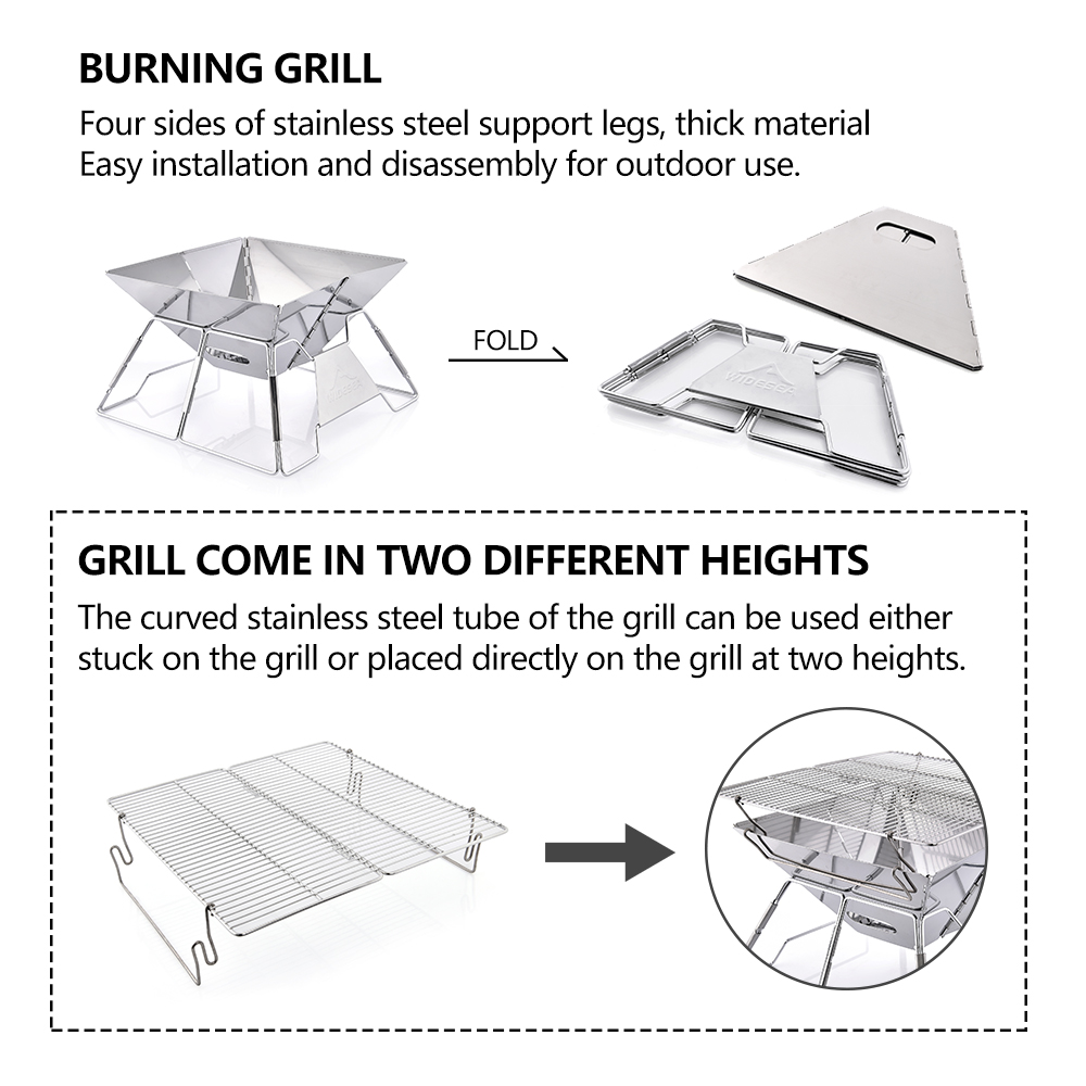 Widesea Windproof Wood-Burning - Camping Cooking Griddle 评论和价格