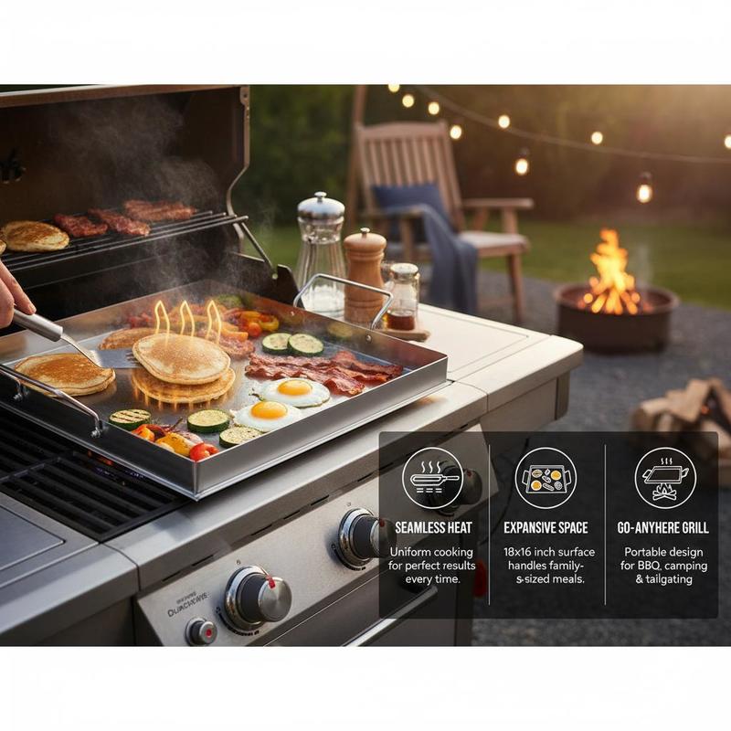 Universal Flat Top Griddle 18x - Camping Cooking Griddle 评论和价格