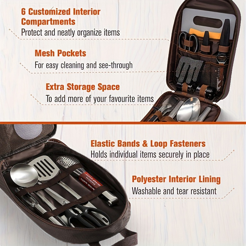 Outdoor Cooking Bag Camping St - Camping Cooking Utensil Organizer 评论和价格