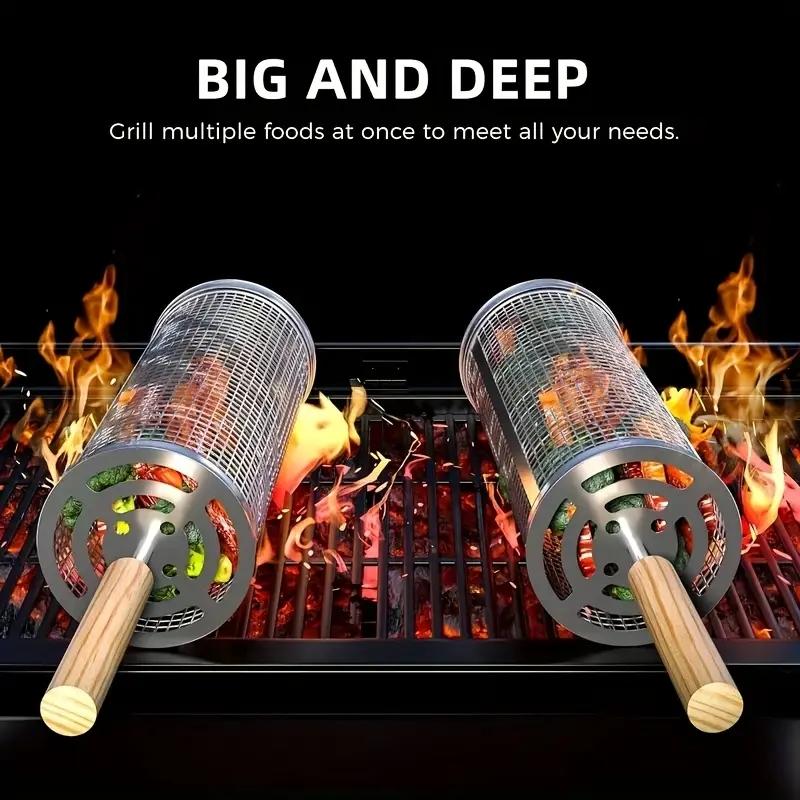 Stainless Steel BBQ Grill Bask - Camping Cooking Griddle 评论和价格