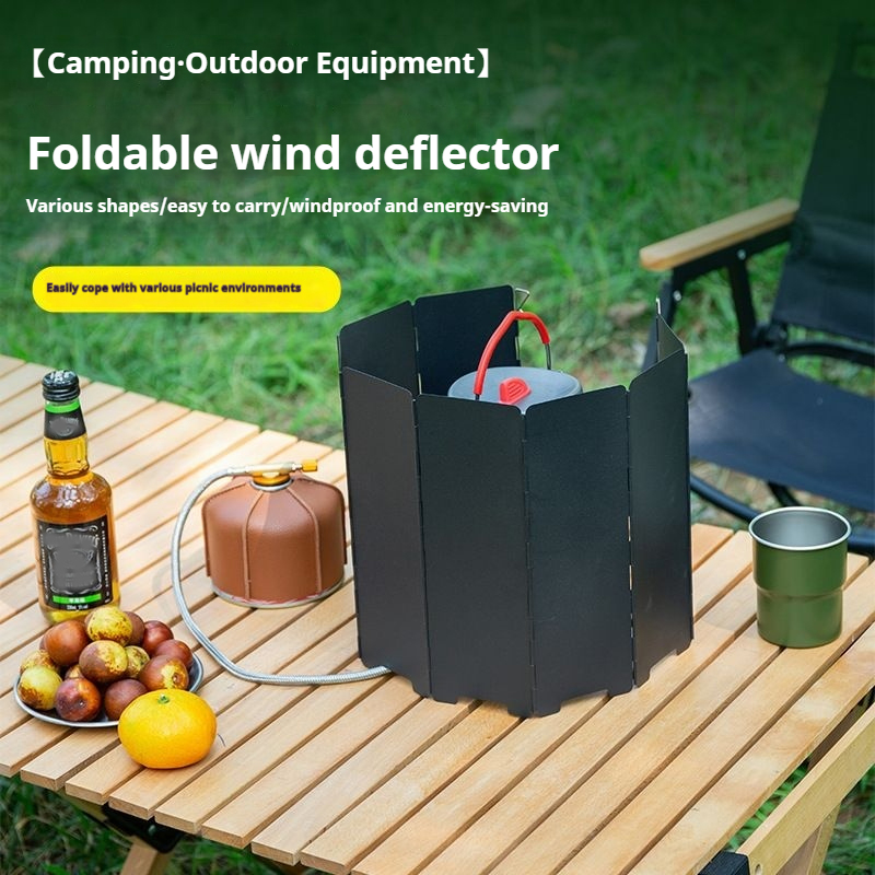10 Plates Gas Stove Wind Shiel - Camping Cooking Windscreen 评论和价格