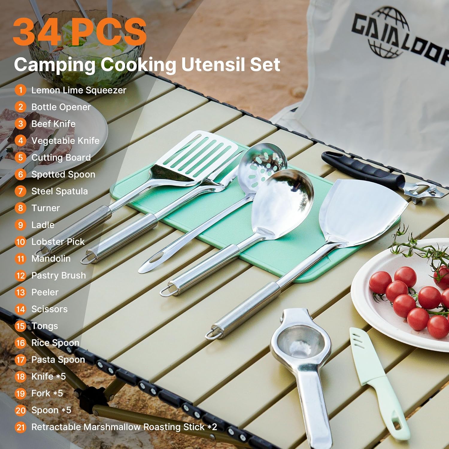 Camping Cooking Utensils Set,  - Camping Cooking Utensil Organizer 评论和价格
