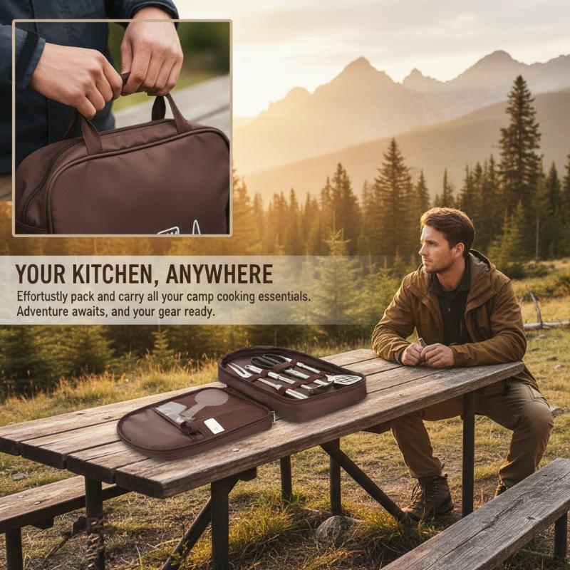 Outdoor Cooking Bag Camping St - Camping Cooking Utensil Organizer 评论和价格