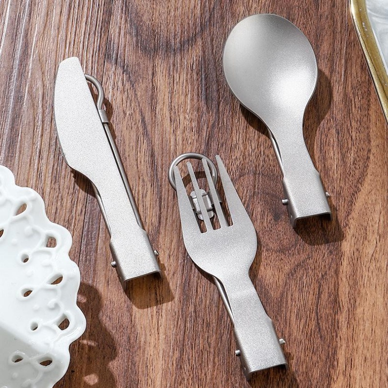 Titanium Foldable Utensil Set  - Camping Cooking Set Lightweight 评论和价格