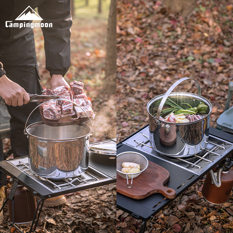 CAMPINGMOON CC-24 stainless st - Camping Cooking Pot Large 评论和价格