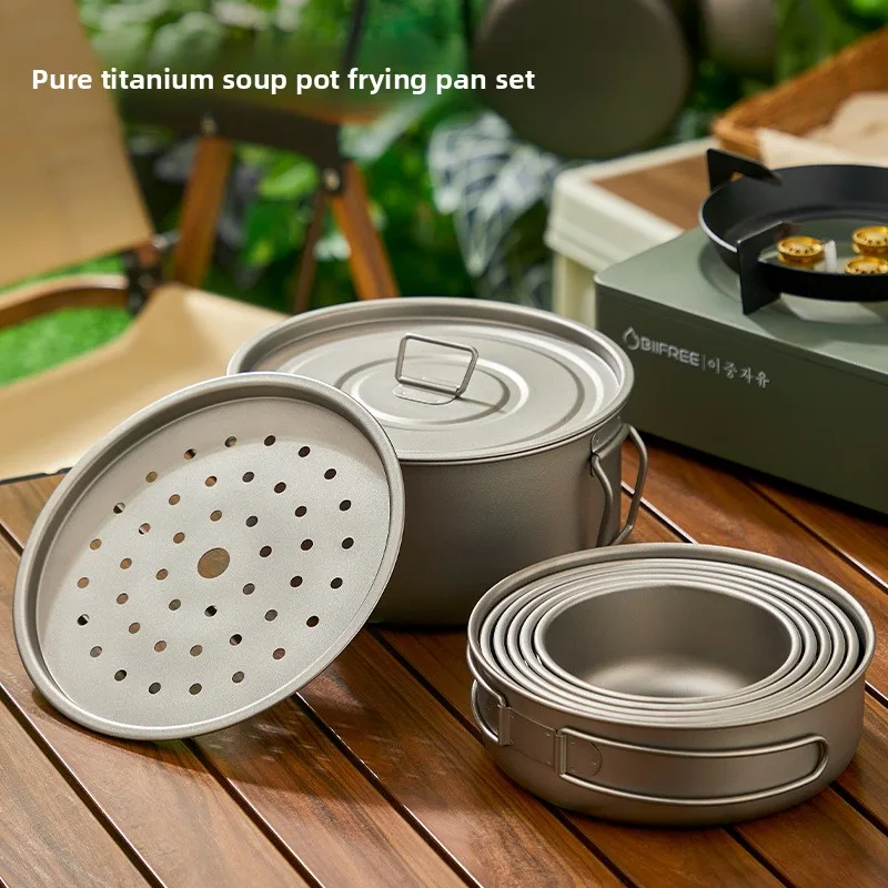 Titanium Outdoor Pot Set Picni - Camping Cooking Set Lightweight 评论和价格