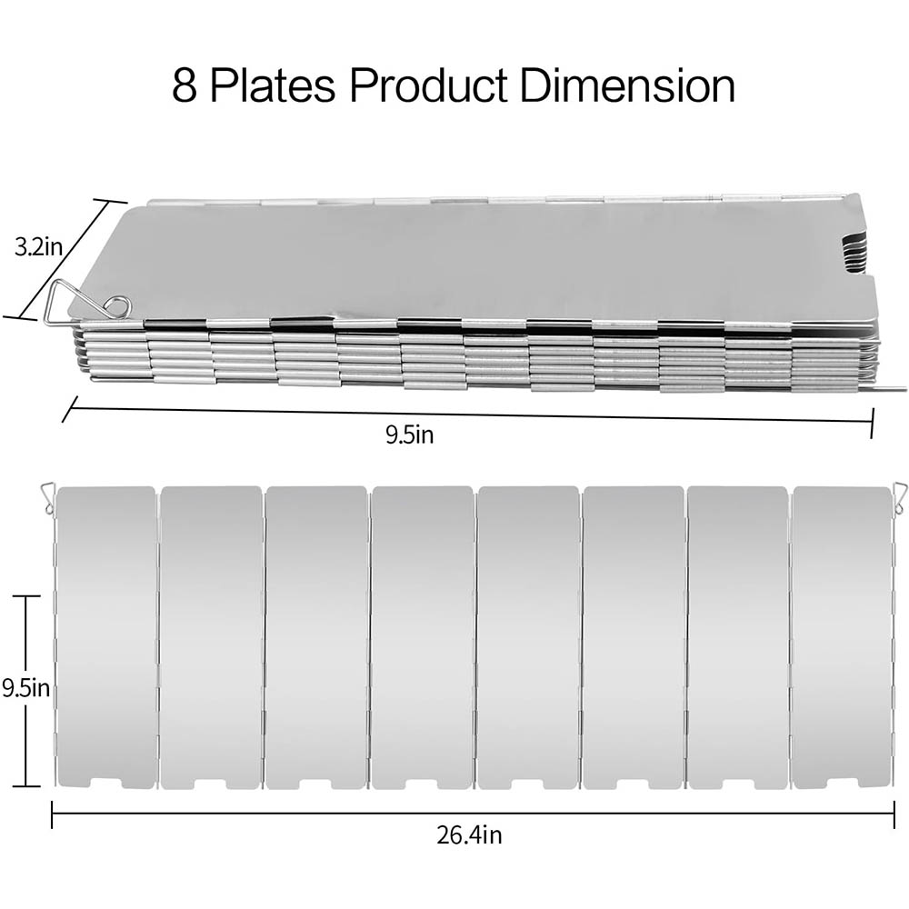 8 Plates Aluminum Windscreen S - Camping Cooking Windscreen 评论和价格