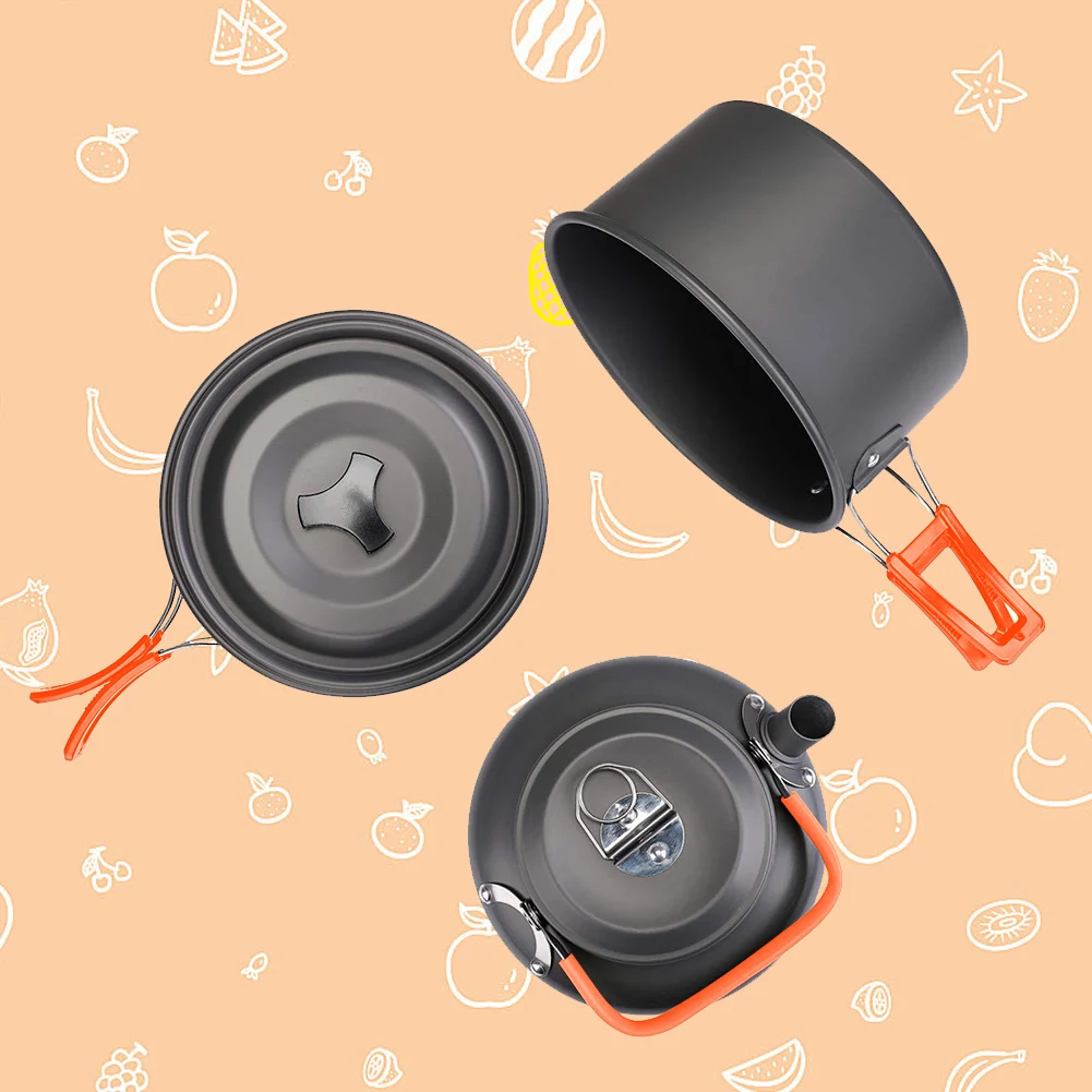 Camping Cookware Kit Kettle Po - Camping Cooking Set Lightweight 评论和价格